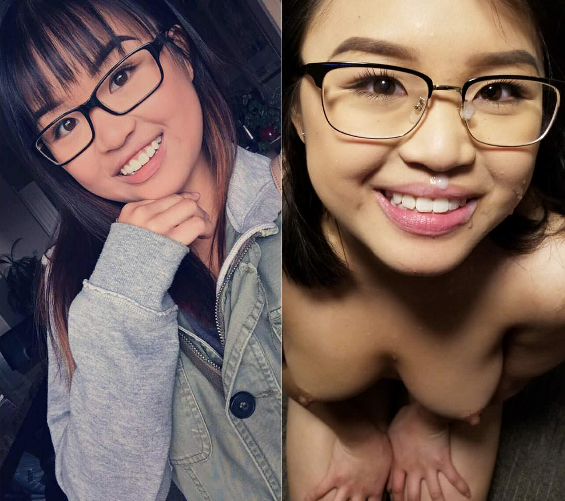 Asian glasses gangbang