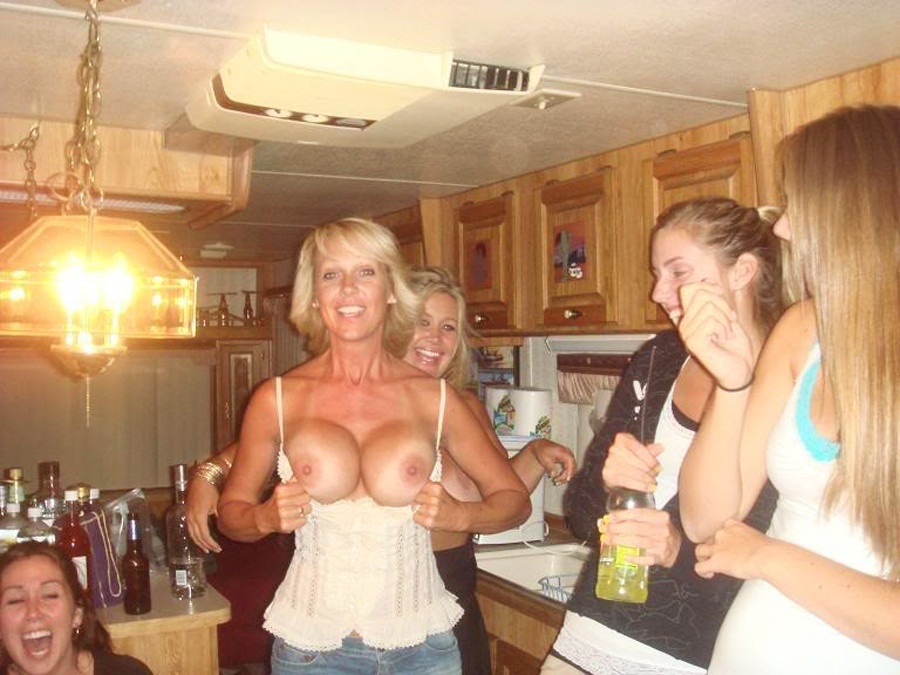 Real wife flashes pussy party