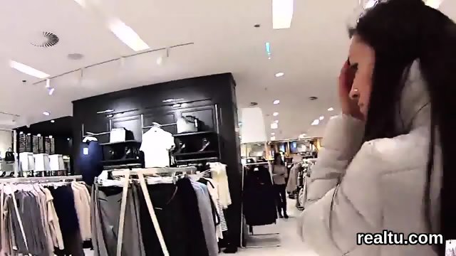 Exceptional czech chick is tempted in the shopping centre and fucked in pov
