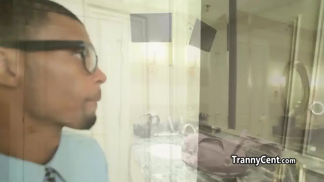 Shemale fucking hard black cock