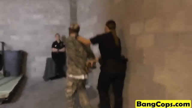 Maggie Green and Joslyn horny cops fucking a black soldier