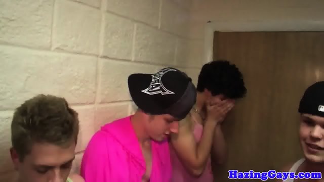 Sissified twink pounded at frat initiation