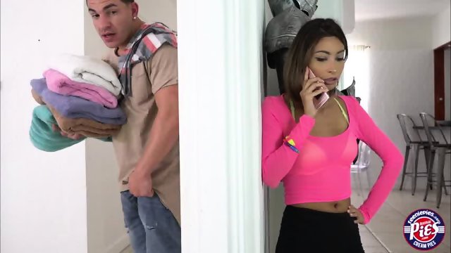 Tanned teen Jade Jantzen gets her pussy filled with cum