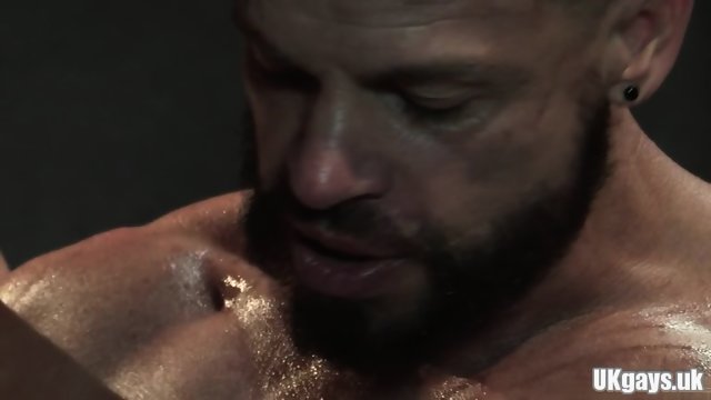 Muscle bear threesome with cumshot