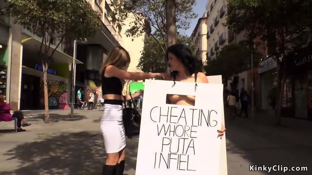 Cheating slut disgraced in public