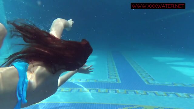 Hot Russian brunette Mia Ferrari in the pool