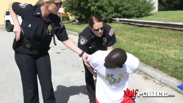 Horny cops get into the hood to get fucked by black rapper very hard