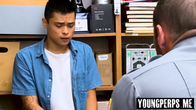 Asian teen caught stealing so he was detained by a cop