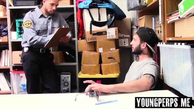 A teen caucasian male was escorted to the backroom