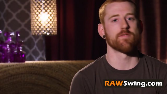 Horny redhead loves to be fucked by several strangers at the same time!