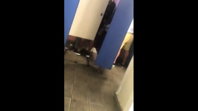 Cruising a bathroom with lots of horny hot guys