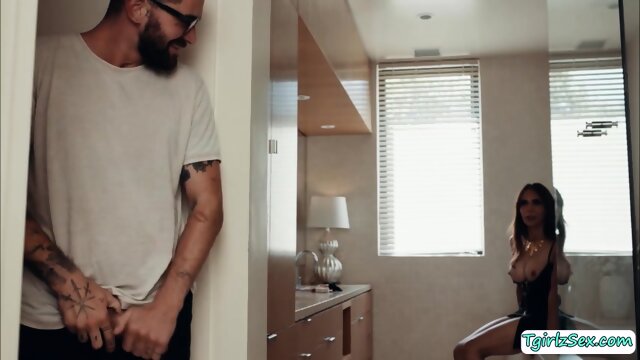 Horny shemale stepmom lets her stepson fuck her wet ass