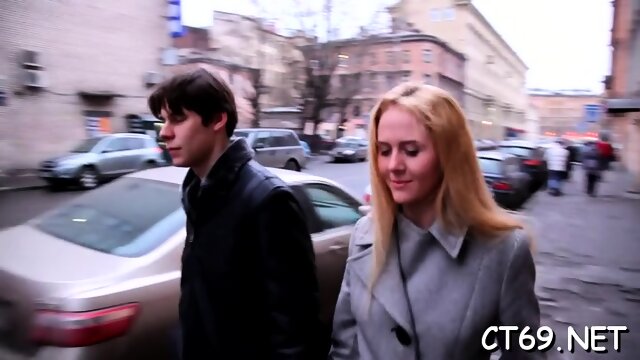 Engaging russian chick Adeline is licking lovestick