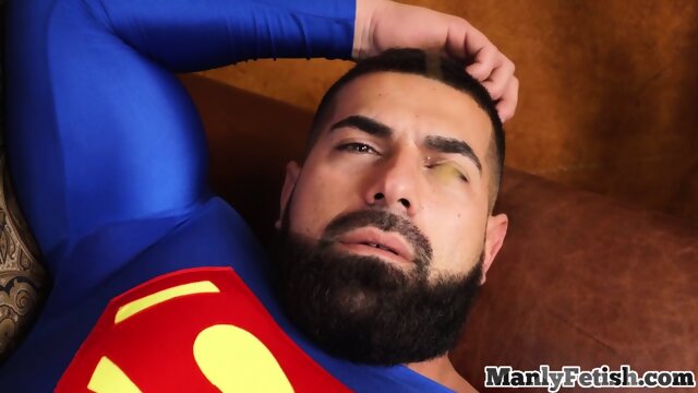 Buff superman barebacking counselor before cocksucking