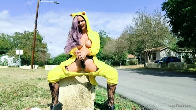 Masturbates In The Street A Pussy In A Pikachu Suit, Could Be Straight In The Open