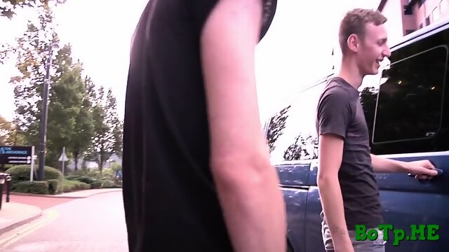 Twinks fuck like crazy in a car