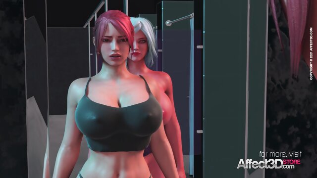 Big tits redhead babe fucked by a futa demon in a 3D animation