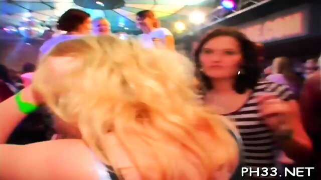 Blonde cute waiter leaking puss