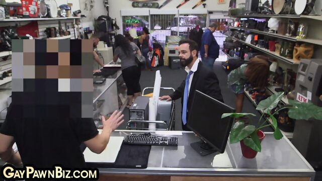 Hairychests pawn enjoy anal in the store office with owner