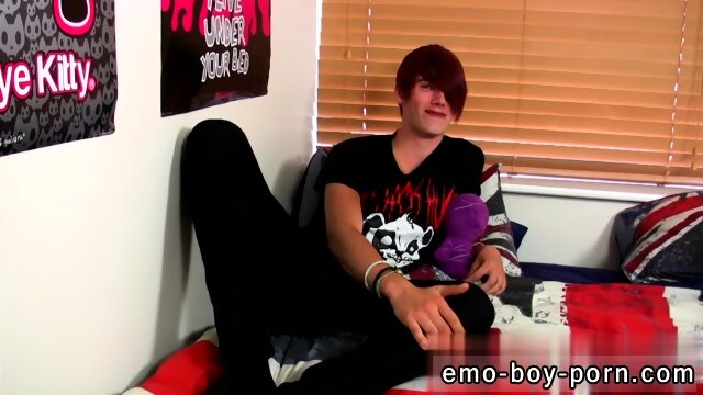 Barley legal gay emo jizz shots Stroking his lollipop and finger-tickling his