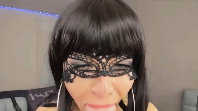 Swedish huge tit brunette MILF Lilly Raven enjoys dildo