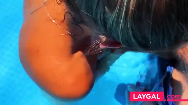Sensual Skinny Dipping Leads To Facial on Hot, Tan Young MILF