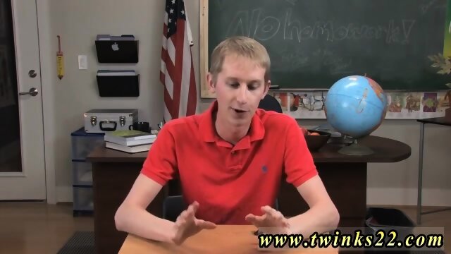Gay boys sex stories Cute blonde twink Ace Sterling is sitting at a desk wearing a red