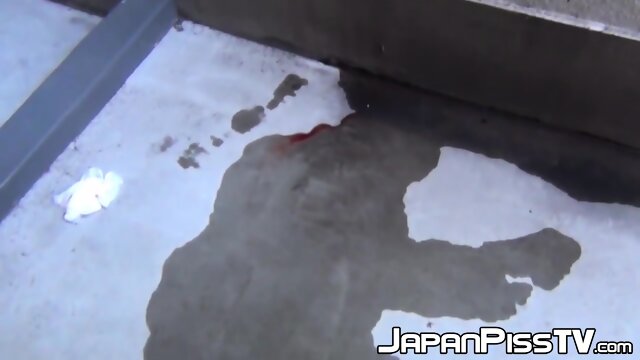 Real Japanese amateurs filmed peeing all around town