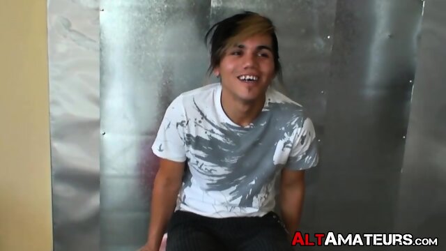 Young latino amateur with tattoos 1st masturbation interview