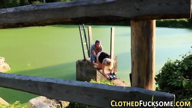 Sucking euro slut jizzed