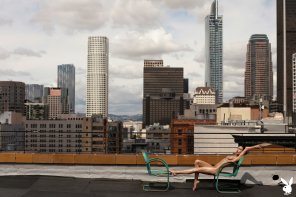 amateur photo Teela LaRoux on a rooftop