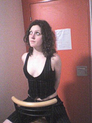 amateur photo Brunette tied on a chair