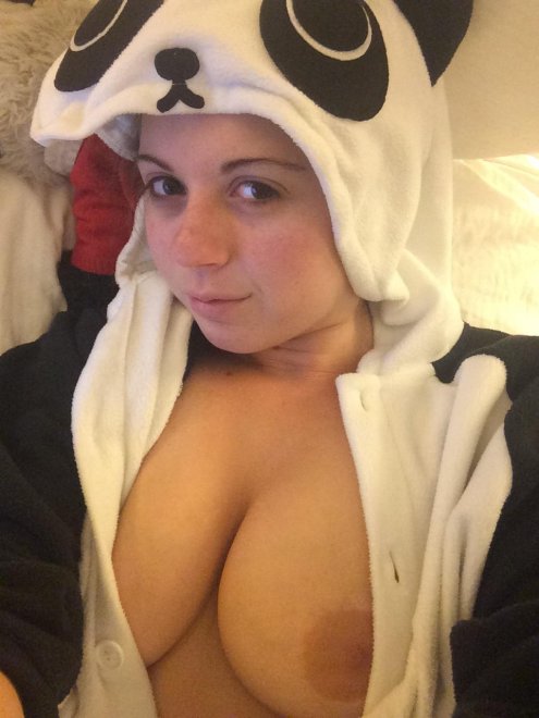 Lounging in my panda outfit