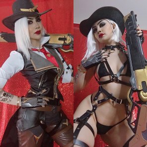 amateur photo Ashe from Overwatch on/off cosplay by Felicia Vox
