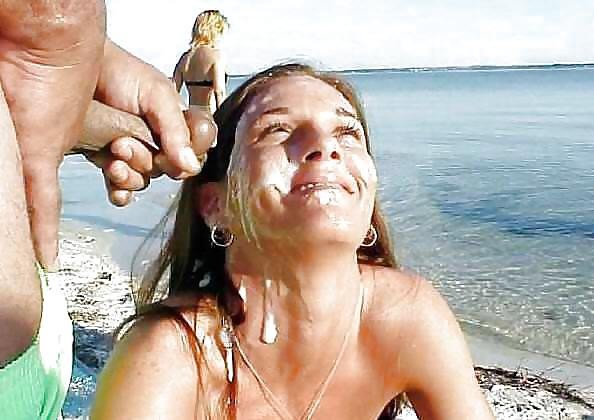 594px x 420px - Facial on the beach Porn Pic - EPORNER