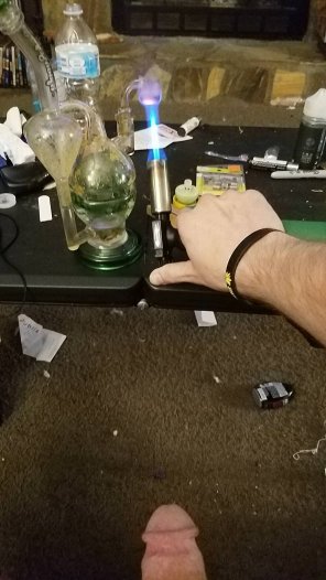 A dab before cleaning [m]y place.