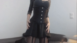 Black Corset Girl With Nice Parts