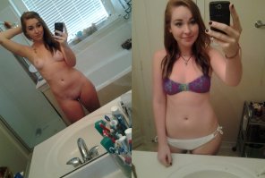 photo amateur Petite girl off then on