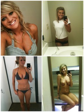 photo amateur Tanning Blonde - On/ Off