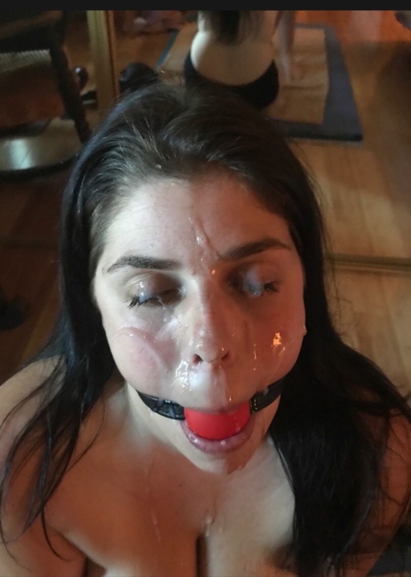 amateur ball gag facial