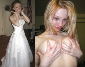 foto amateur Busty Blonde Bride