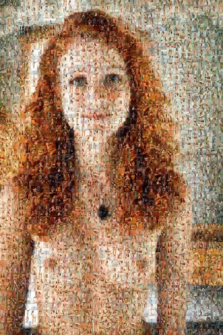 Beautiful Redhead Mosaic Made of Smaller Redheads