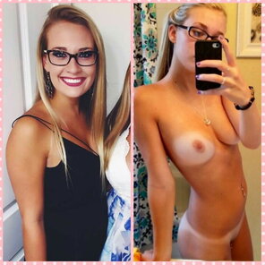 amateur pic before and after in glasses