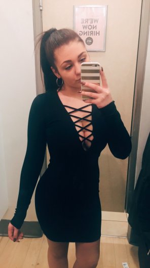 アマチュア写真 Clothing Black Shoulder Selfie Dress 