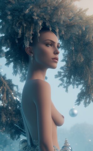 amateurfoto 08506-1392446152-A full scale single naked person. NSFW. sexy babe. alien warrior. over shoulder, full body pose, side shot. procedural patterns