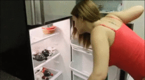 amateur photo Checking the fridge