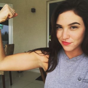 showing off the guns