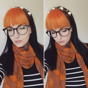 foto amadora Eyewear Hair Glasses Orange Hairstyle Hair coloring 