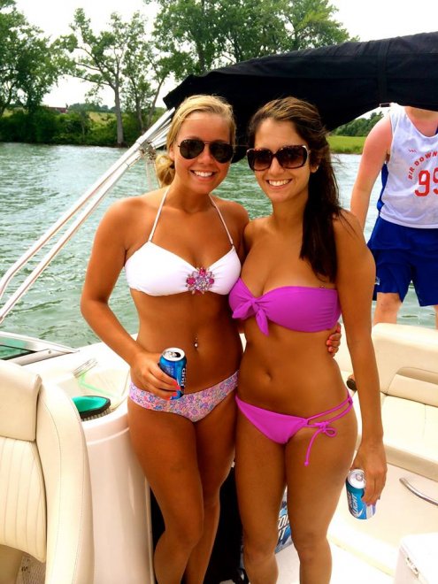 Two girls on boat.