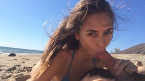 Riley Reid beach blowjob